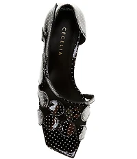 Cecelia New York Robert Patent Leather Polka Dot Stiletto Dress Sandals