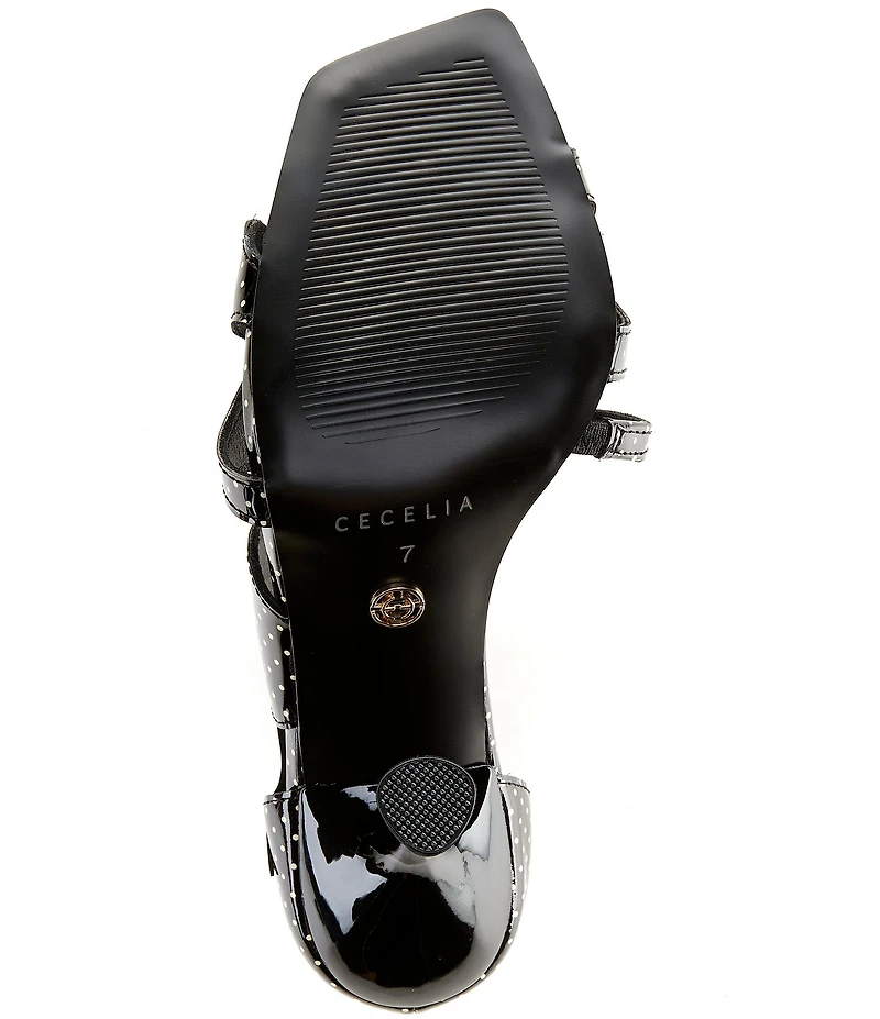 Cecelia New York Robert Patent Leather Polka Dot Stiletto Dress Sandals