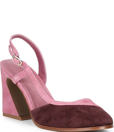 Cecelia New York Sophia Color Block Suede Slingback Pumps