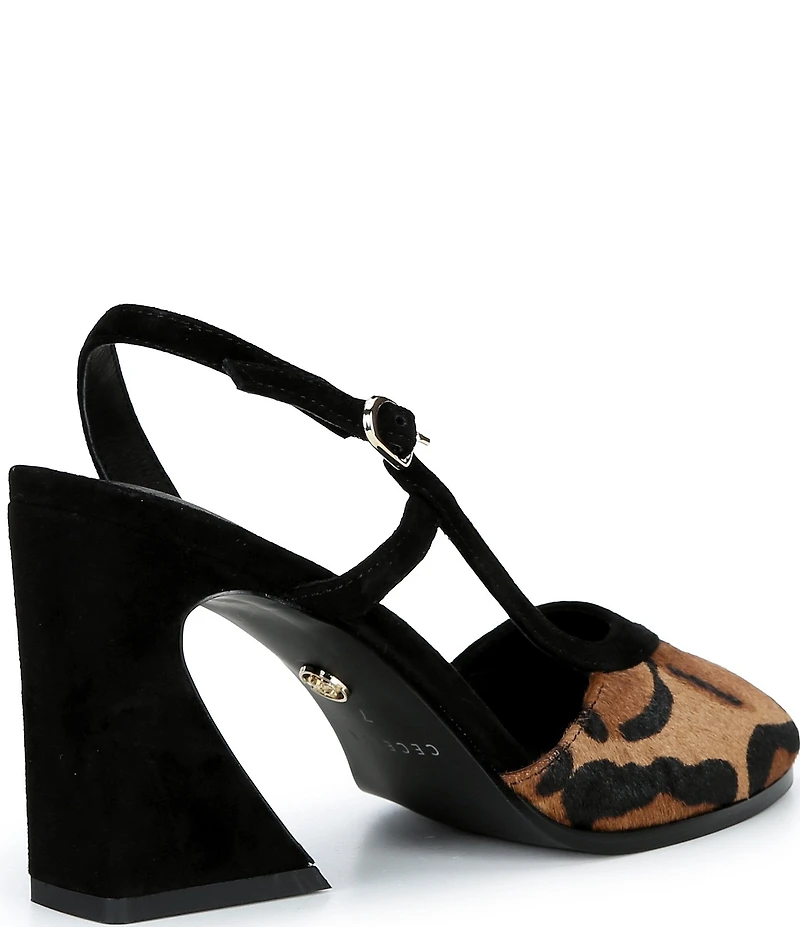 Cecelia New York Sophia Suede Leopard Print Slingback Pumps