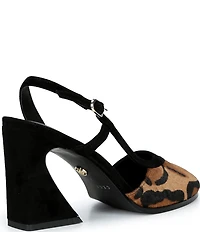 Cecelia New York Sophia Suede Leopard Print Slingback Pumps