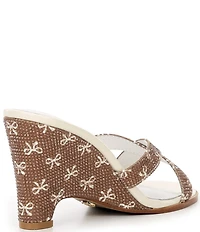 Cecelia New York Vision Rhinestone Embellished Bow Detail Slide Wedge Sandals