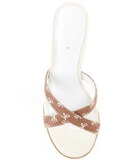 Cecelia New York Vision Rhinestone Embellished Bow Detail Slide Wedge Sandals