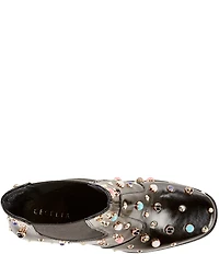 Cecelia New York Whistle Studded Leather Block Heel Booties