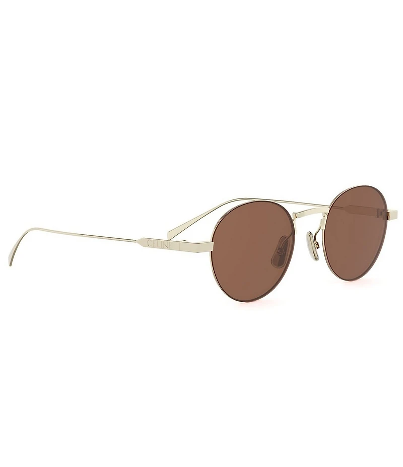 CELINE Women's Metal Frame 49mm Retro Round Sunglasses