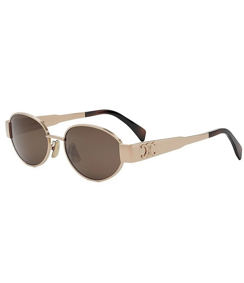 CELINE Women's Metal Triomphe 54mm Oval Sunglasses