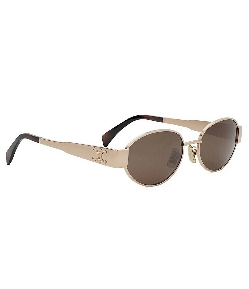 CELINE Women's Metal Triomphe 54mm Oval Sunglasses