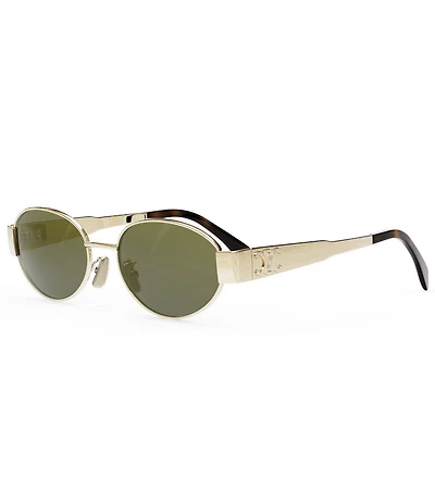 CELINE Women's Metal Triomphe 54mm Oval Sunglasses