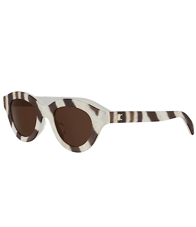 CELINE Women's Triomphe Mini 47mm Animal Print Round Sunglasses