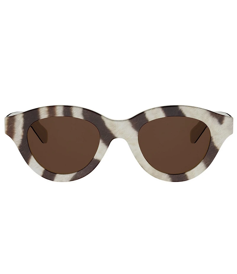 CELINE Women's Triomphe Mini 47mm Animal Print Round Sunglasses