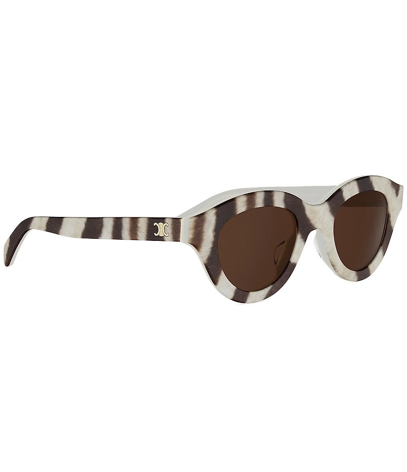 CELINE Women's Triomphe Mini 47mm Animal Print Round Sunglasses