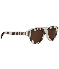 CELINE Women's Triomphe Mini 47mm Animal Print Round Sunglasses