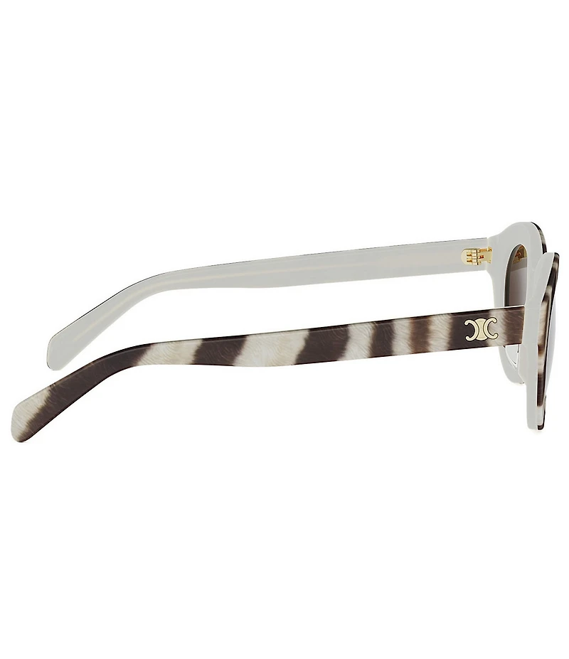 CELINE Women's Triomphe Mini 47mm Animal Print Round Sunglasses