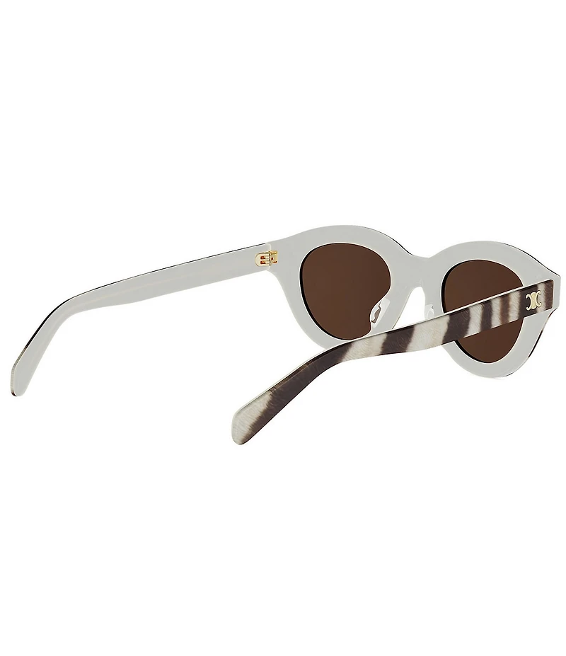 CELINE Women's Triomphe Mini 47mm Animal Print Round Sunglasses