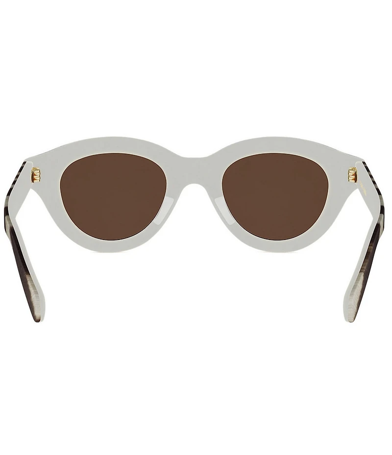 CELINE Women's Triomphe Mini 47mm Animal Print Round Sunglasses