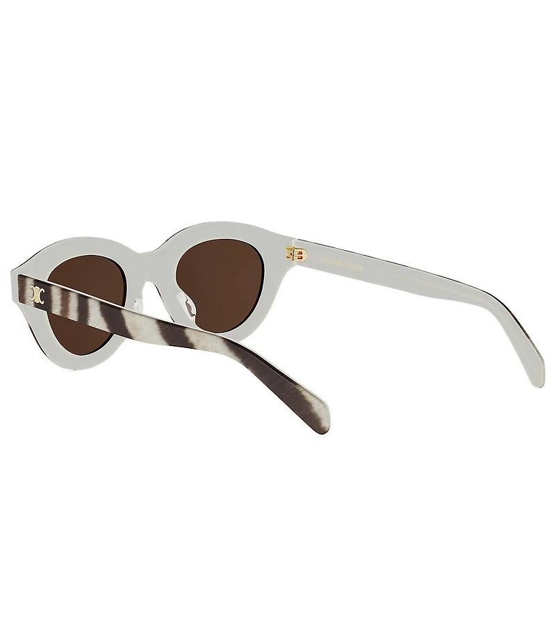 CELINE Women's Triomphe Mini 47mm Animal Print Round Sunglasses