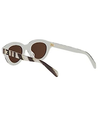 CELINE Women's Triomphe Mini 47mm Animal Print Round Sunglasses