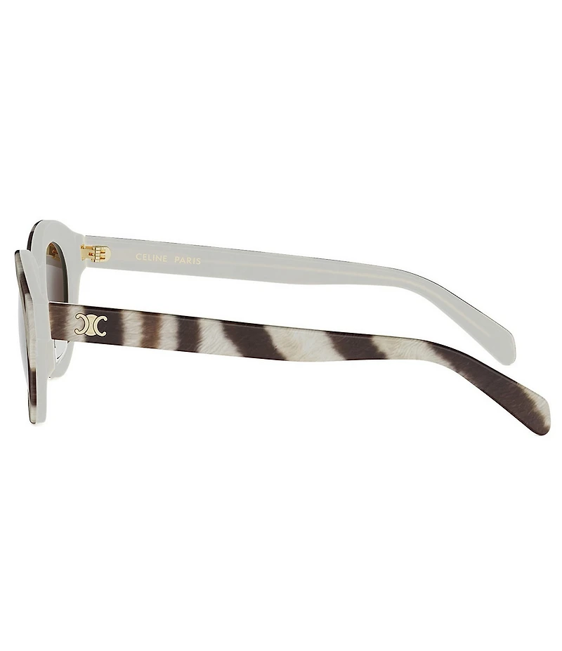 CELINE Women's Triomphe Mini 47mm Animal Print Round Sunglasses
