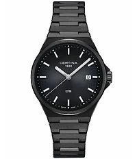 Certina Men's DS-7 Quartz Analog Black Tone Stainless Steel Bracelet Watch