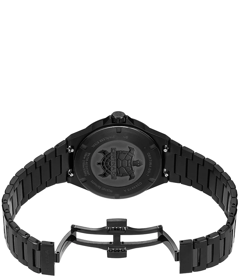 Certina Men's DS-7 Quartz Analog Black Tone Stainless Steel Bracelet Watch
