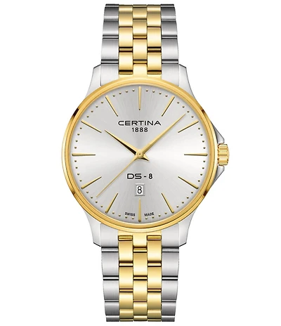 Certina Men's DS 8 Quartz Analog Two Tone Stainless Steel Bracelet Watch