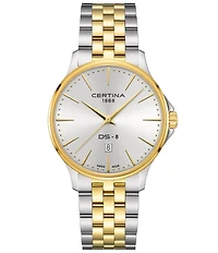 Certina Men's DS 8 Quartz Analog Two Tone Stainless Steel Bracelet Watch