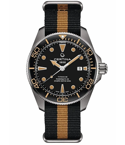 Certina Men's DS Action Automatic Black Fabric Strap Watch