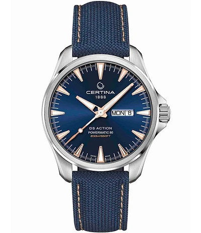 Certina Men's DS Action Day Automatic Blue Leather Strap Watch