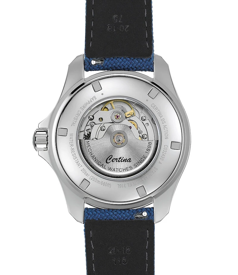 Certina Men's DS Action Day Automatic Blue Leather Strap Watch