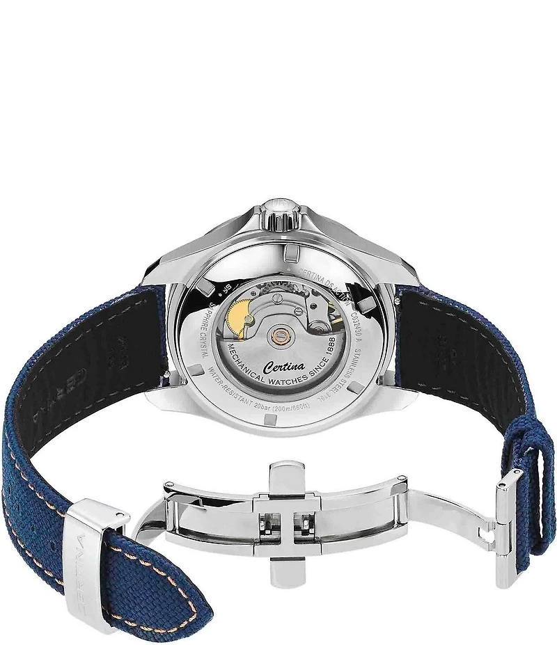 Certina Men's DS Action Day Automatic Blue Leather Strap Watch