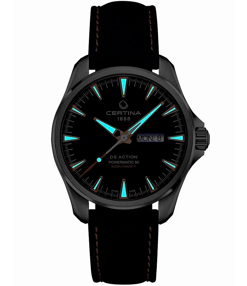 Certina Men's DS Action Day Automatic Blue Leather Strap Watch