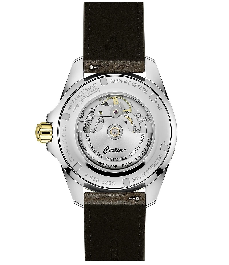 Certina Men's Ds Action GMT Powermatic 80 Automatic Leather Strap Watch
