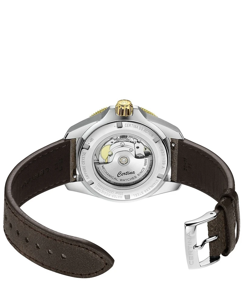 Certina Men's Ds Action GMT Powermatic 80 Automatic Leather Strap Watch