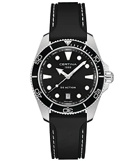 Certina Men's Ds Action Quartz Analog Rubber Strap Watch