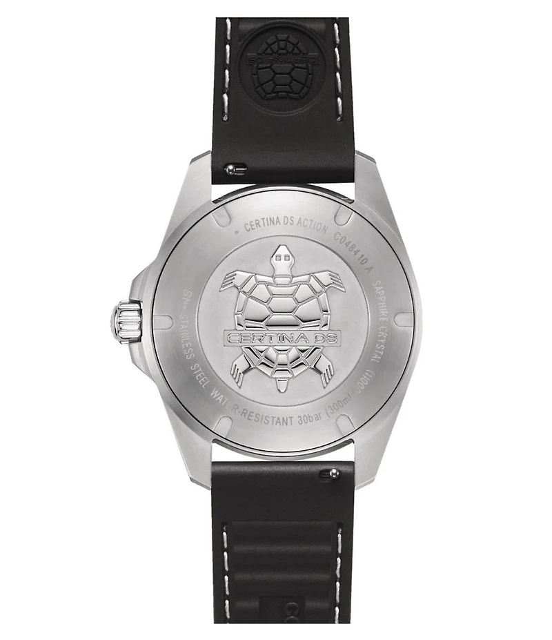 Certina Men's Ds Action Quartz Analog Rubber Strap Watch