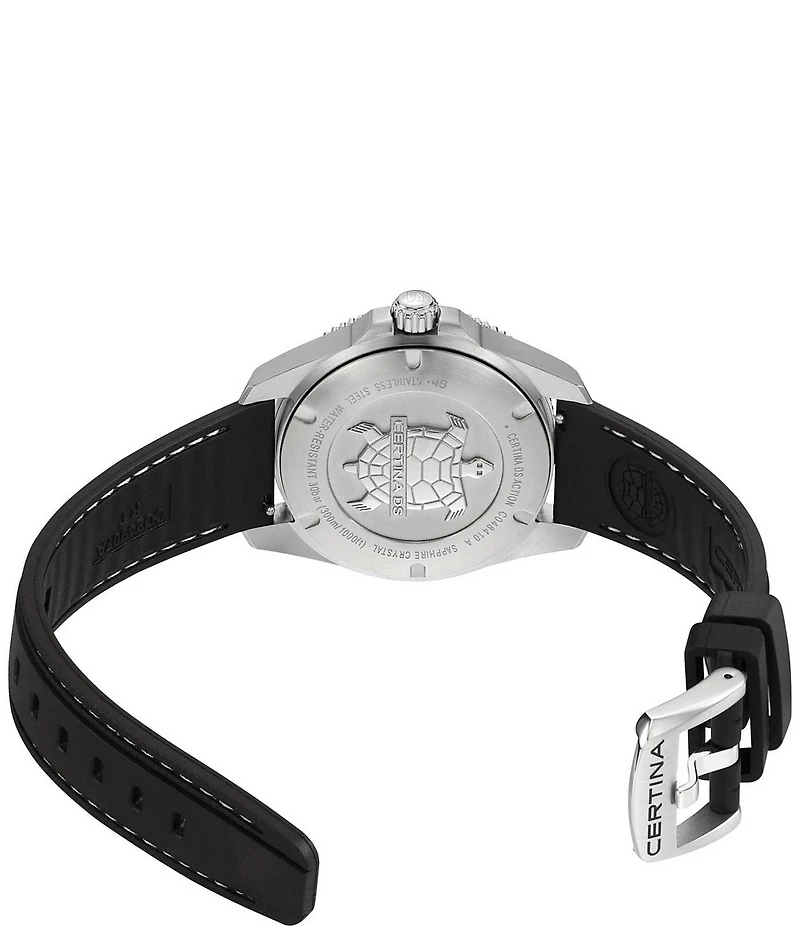 Certina Men's Ds Action Quartz Analog Rubber Strap Watch