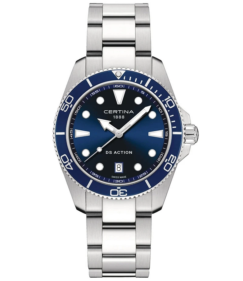 Certina Men's DS Action Quartz Analog Stainless Steel Bracelet Watch