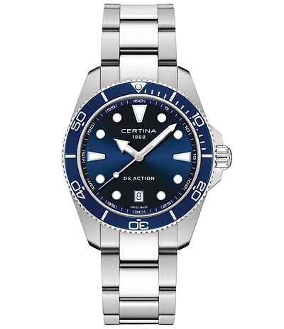 Certina Men's DS Action Quartz Analog Stainless Steel Bracelet Watch
