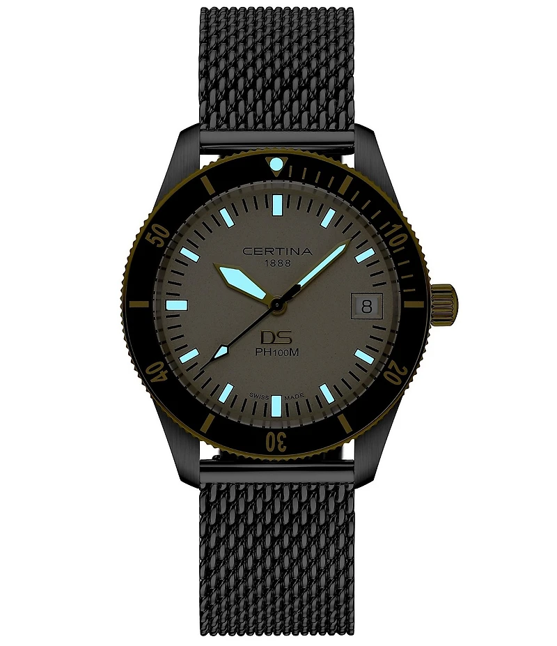 Certina Men's DS PH100M Gent Quartz Analog Stainless Steel Mesh Bracelet Watch
