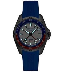 Certina Men's DS-X GMT Quartz Analog Rubber Strap Watch