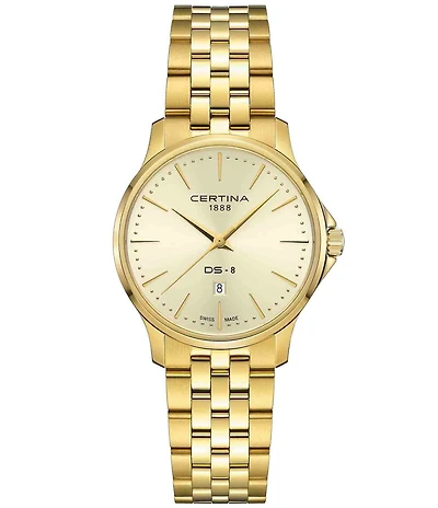 Certina Women's DS-8 Lady Quartz Analog Gold Tone Stainless Steel Bracelet Watch