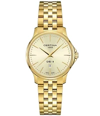Certina Women's DS-8 Lady Quartz Analog Gold Tone Stainless Steel Bracelet Watch