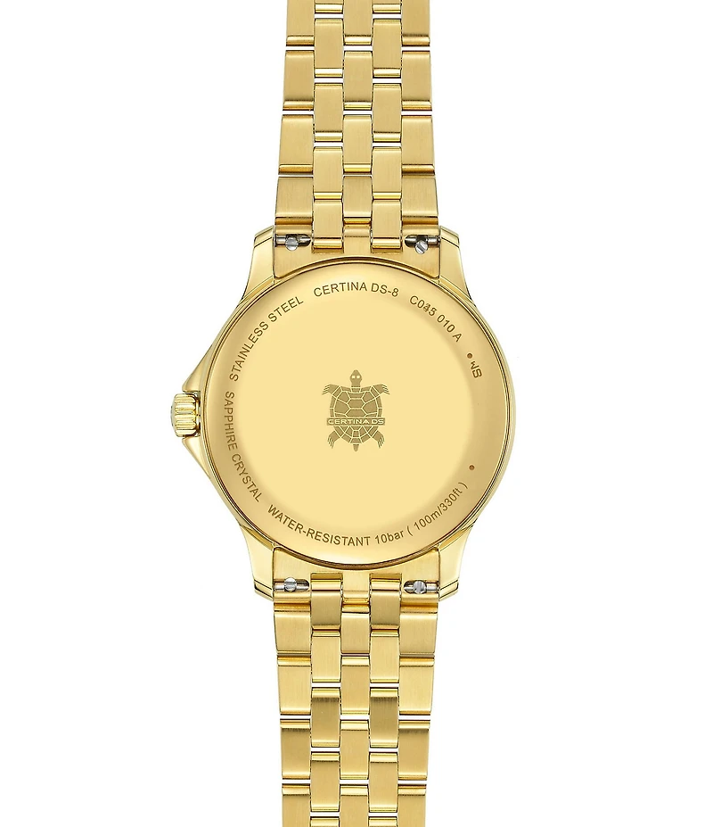 Certina Women's DS-8 Lady Quartz Analog Gold Tone Stainless Steel Bracelet Watch