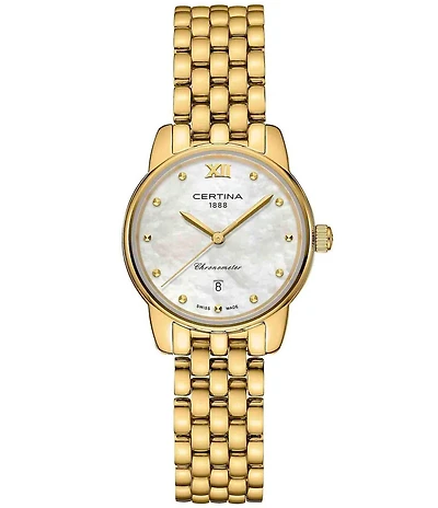 Certina Women's DS-8 Lady Quartz Analog Gold Tone Stainless Steel Bracelet Watch