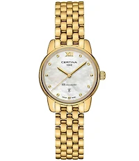 Certina Women's DS-8 Lady Quartz Analog Gold Tone Stainless Steel Bracelet Watch