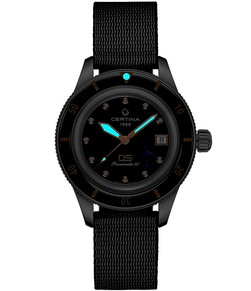 Certina Women's DS PH200M Automatic Black Strap Watch