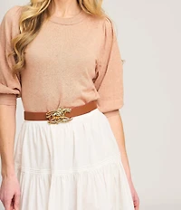 Cesoli 1.2#double; Classic Pebbled Reversible Leather Belt