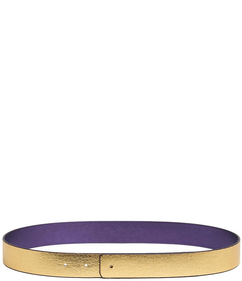 Cesoli 1.2#double; Metallic Reversible Leather Belt