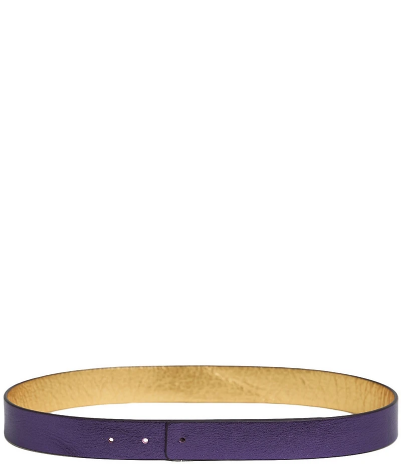 Cesoli 1.2#double; Metallic Reversible Leather Belt