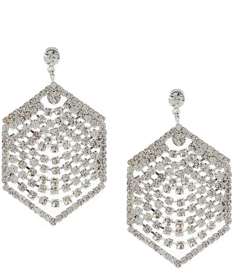 Cezanne Amelia Polygon Draped Rows Chandelier Earrings